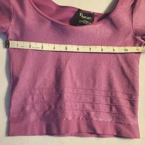 Bebe bandage lilac lavender crop top-90’s vintage thumbnail 3
