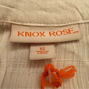 NWT Knox Rose White Puff Sleeve V Neck Sundress Extra Small thumbnail 7