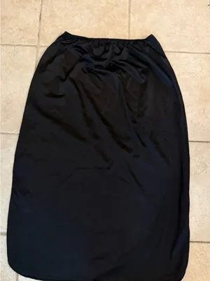 Vanity Fair Vintage Half Slip Large Black Lace Trim Side Slit Nylon Elegant 70s thumbnail 1