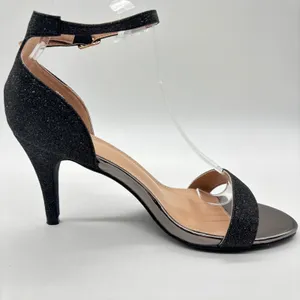 NEW Allegra K Heels Womens 8 Black Glitter Ankle Strap Stiletto Evening‎ Party thumbnail 3