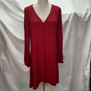 White House Black Market Red Dress Womens 4 Flowy Open‎ Sleeves Cocktail Wedding thumbnail 3