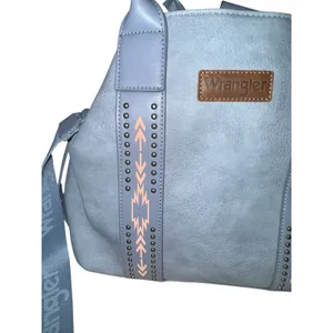NWOT Wrangler Carry All Aztec Expandable Tote Crossbody‎ Color Jean Boho Western thumbnail 3