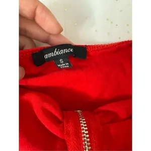 Ambiance Red Strapless Zip-Up Tube Top – Size S thumbnail 5