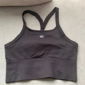 Alo Yoga Seamless Ribbed Favorite Bra Tank Black L thumbnail 2