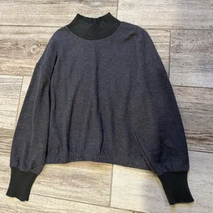 Grey Mock Neck “And Now This” Sweater Gray Size M thumbnail 1