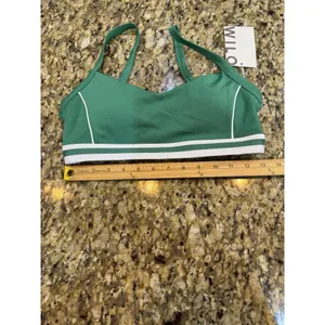 WILO‎ THE LABEL green white sports bra NWT padded tank tennis golf Size Medium thumbnail 6