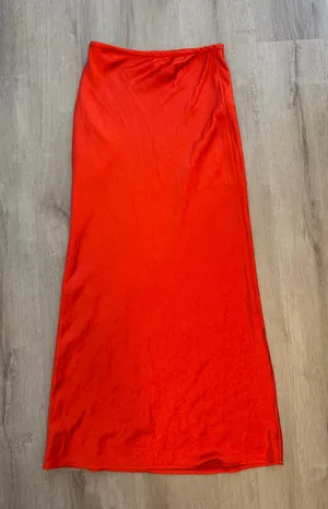 Open Edit Bias Cut Maxi Skirt In Red Scarlet thumbnail 1