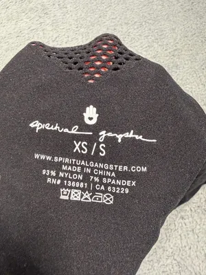 Spiritual gangster Black Create Your Karma Yin Yang Cropped Long Sleeve Top XS/S thumbnail 7