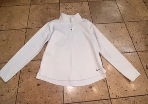 Nike White Half-Zip Pullover with Small Black Swoosh thumbnail 1