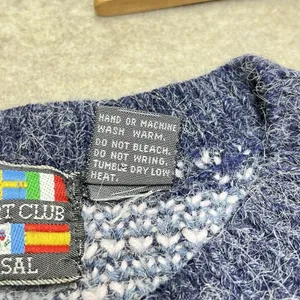 Paris Sport Club Universal Cardigan Womens‎ S Vintage Blue Fair Isle Grandmacore thumbnail 3