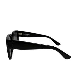 YSL - SAINT LAURENT Acetate Square SLM9 002 Sunglasses Black/Gray thumbnail 6