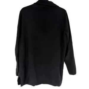 J.Crew Chelsea Cardigan Womens Large Black Open Front Knit Longline Sweater thumbnail 4
