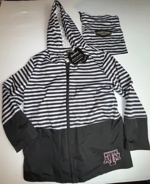 Gameday Couture Parka Jacket Texas A&M‎ Women Black White Stripe NWT Size M thumbnail 1
