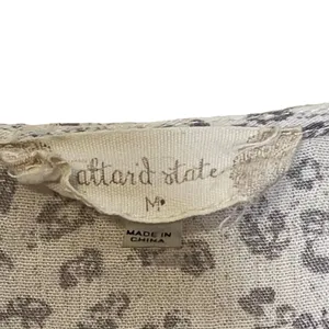 Altar'd State Tunic Top Size Medium Gray Cream Pattern Front Tie Lined‎ Womens thumbnail 7