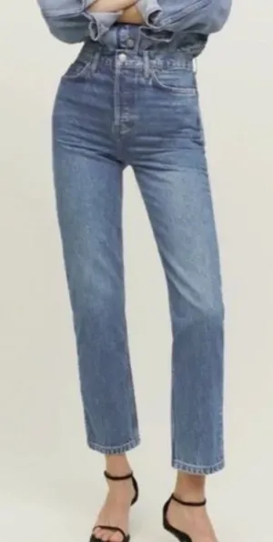 Reformation Jeans "Cynthia High relaxed" in Mykonos Blue Denim Jeans US26 thumbnail 1