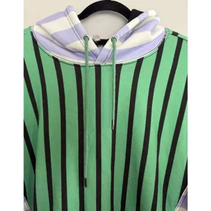 Free People Movement Free "Sprint To The Finish" Hoodie Green Stripe Women's Med thumbnail 3