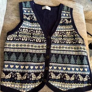 Women’s Vintage Baxter & Wells Knit Holiday Vest Size Medium thumbnail 1