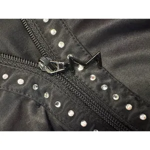 M by MADONNA Black Rhinestone Zip Front Cropped Catsuit Jumpsuit Size 8 thumbnail 10