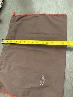 Coach Large Brown Drawstring Handbag Dust Bag Cover Red Trim‎ thumbnail 8