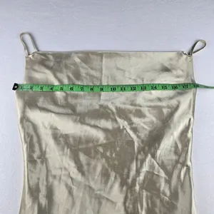 Birdy Grey Champagne Gold Slip Maxi‎ Dress Cowl Neck Spaghetti Straps M thumbnail 6