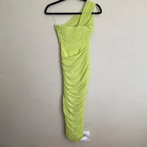 HOUSE OF CB 'Valentina'Lime neon‎ Asymmetric Cutout Midi Dress/Size XS plus cup thumbnail 11