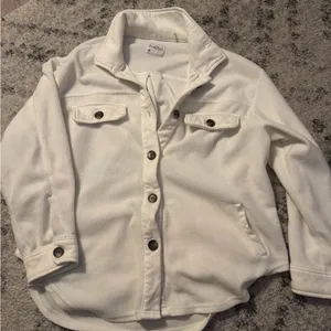 Women's White Teddy Jacket Size M thumbnail 1