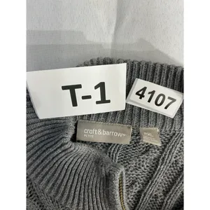 Womans Croft And Barrow Sweater Petite XL Gray Cable Knit Full Zip thumbnail 3