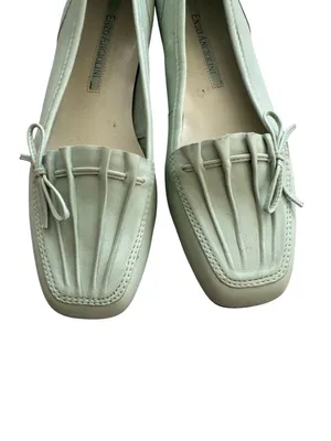 ENZO ANGIOLINI Light Green Seashell Leather Loafers Flats Size 5.5 thumbnail 5