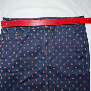 PILCRO & the Letterpress 28 Blue Denim Polka Dots Pencil Skirt Anthropologie thumbnail 4