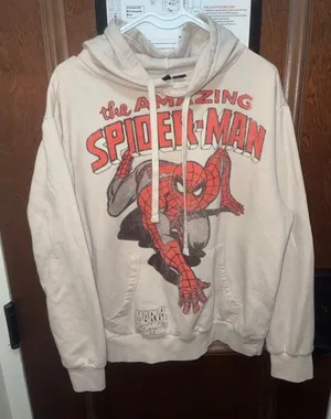 Marvel Comics Spider Man Beige Spider-Man Graphic Hoodie for Men - SM/P/C thumbnail 1