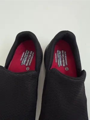 Skechers Loafer Sneaker Work Slip Resistant Air Cooled Memory Foam Comfort Black thumbnail 6