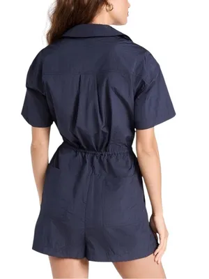 Sweaty Betty Women’s Anytime Short Sleeve Romper Navy Blue Nylon Zip Front Sz S thumbnail 5