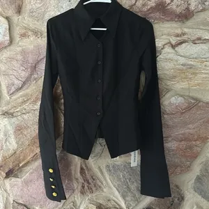 Commense Metal Button Cutout Polo Shirt size large thumbnail 2