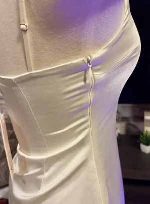 Oh Polly Mini Dress Satin Off White thumbnail 9