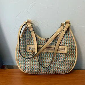 Simply Noelle Woven Rattan Straw Colorful Multi Shoulder Crossbody Bag Purse‎ thumbnail 6