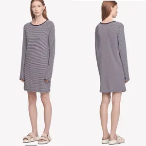 Rag & Bone Striped Kit Dress Size‎ Large Long Sleeved Knit Yarn Dyed Navy White thumbnail 2