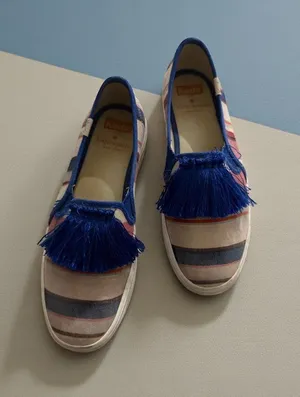 KEDS x Kate Spade Striped Slip On Sneakers Size 5 thumbnail 1