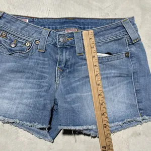 True Religion Women's SZ 28 Keira Cut Off Short USA MADE Micro Shorts Y2K thumbnail 9
