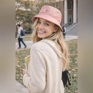 NWT UGG Pink Cloud Fabric Bucket Hat Water-Resistant OS thumbnail 2