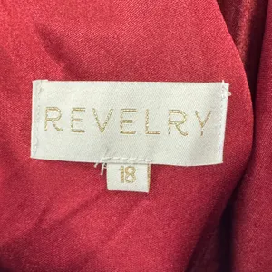 Revelry‎ Burgundy Velvet Cowl Back Maxi Dress Long Sleeve Ruched Formal Gown 18 thumbnail 7