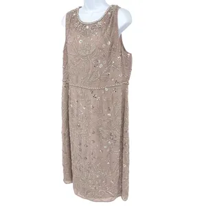 Mac Duggal Beaded Sequin Cocktail Dress Vintage‎ Lilac 16 Wedding Formal Gatsby thumbnail 4