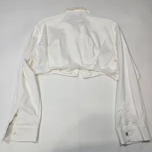 OW Collection Bella Crop Shirt in White Size M thumbnail 10