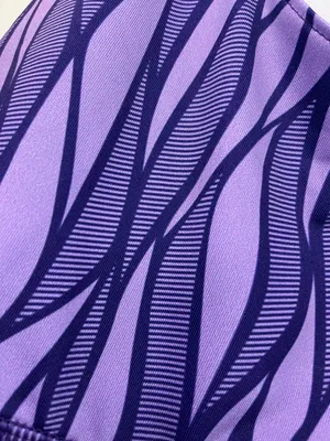Purple Patterned Sports Bra Size M thumbnail 3