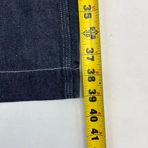 Bliss and Mischief Jeans Womens Size 2 Blue Contrast Stitch Wide Leg Workwear thumbnail 3
