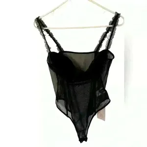 BAE Lace Detail Mesh Bustier Bodysuit‎ in black size L thumbnail 2