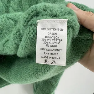Vici Siarah Green Cable Knit Sweater Women's XL Crew Neck Ribbed Cozy Oversized‎ thumbnail 10