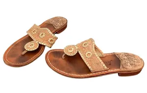 Jack Rogers Jacks ll Cork Gold Thong Sandal Sz 7 thumbnail 2