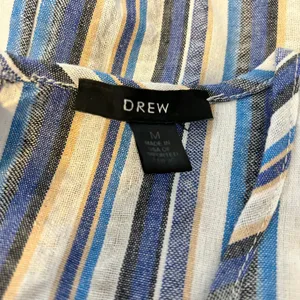 DREW Striped Jumpsuit Medium V Neck Sleeveless Wide Leg‎ Drawstring thumbnail 6