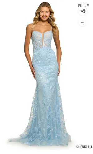 Sherri Hill Prom Dress Blue Light thumbnail 2