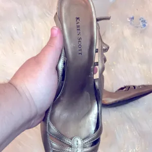 Karen Scott pointed kitten comfort heel height 90’s champagne 8 slingback thumbnail 6